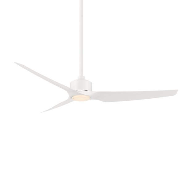 Wac Stella 3-Blade Smart Ceiling Fan 60in Matte White with 3000K LED Light Kit and Remote Control F-056L